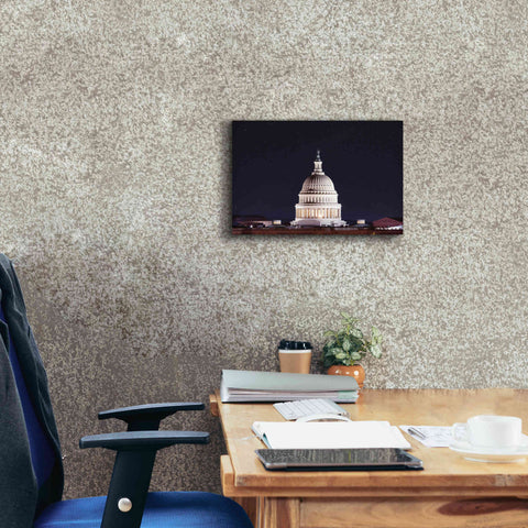 Image of 'US Capital at Night' by Lori Deiter, Canvas Wall Art,18 x 12