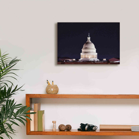 Image of 'US Capital at Night' by Lori Deiter, Canvas Wall Art,18 x 12