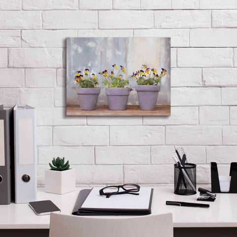 Image of 'Pansy Still Life I' by Lori Deiter, Canvas Wall Art,16 x 12