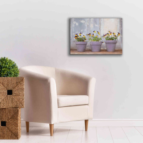 Image of 'Pansy Still Life I' by Lori Deiter, Canvas Wall Art,26 x 18