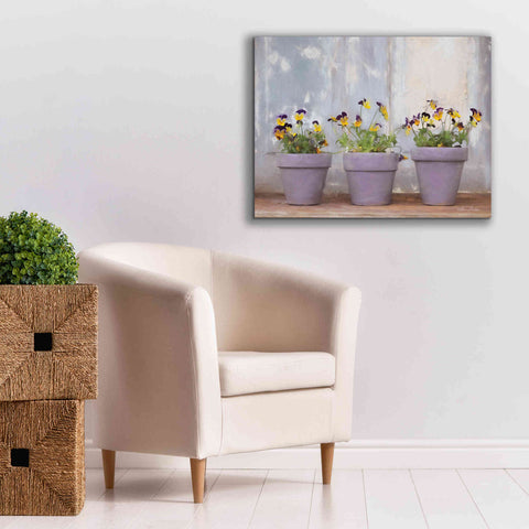Image of 'Pansy Still Life I' by Lori Deiter, Canvas Wall Art,34 x 26