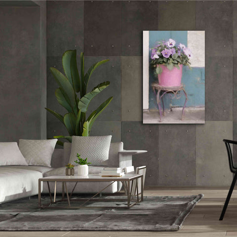 Image of 'Pansy Bucket' by Lori Deiter, Canvas Wall Art,40 x 60