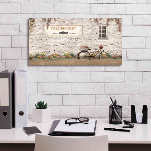Image of 'Fall Market with Bike' by Lori Deiter, Canvas Wall Art,24 x 12