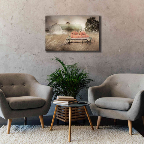 Image of 'Pumpkin Harvest Barn' by Lori Deiter, Canvas Wall Art,40 x 26