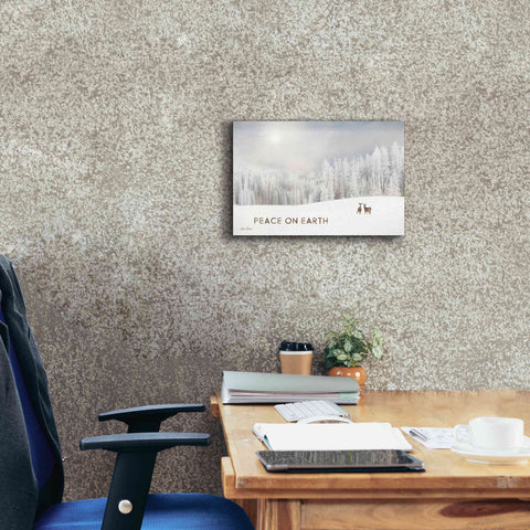 Image of 'Lava Mountain Snow Storm with Deer' by Lori Deiter, Canvas Wall Art,18 x 12