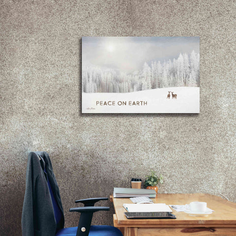 Image of 'Lava Mountain Snow Storm with Deer' by Lori Deiter, Canvas Wall Art,40 x 26