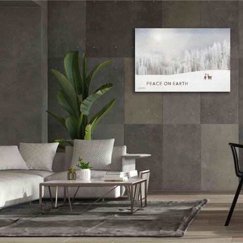 Image of 'Lava Mountain Snow Storm with Deer' by Lori Deiter, Canvas Wall Art,60 x 40