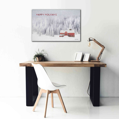 Image of 'Snowy Forest Happy Holidays' by Lori Deiter, Canvas Wall Art,40 x 26