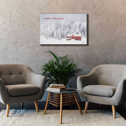 Image of 'Snowy Forest Happy Holidays' by Lori Deiter, Canvas Wall Art,40 x 26
