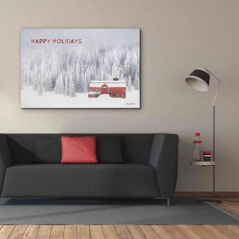 Image of 'Snowy Forest Happy Holidays' by Lori Deiter, Canvas Wall Art,60 x 40