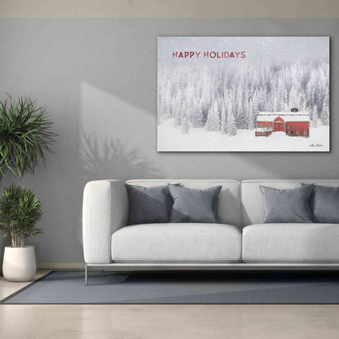 Image of 'Snowy Forest Happy Holidays' by Lori Deiter, Canvas Wall Art,60 x 40