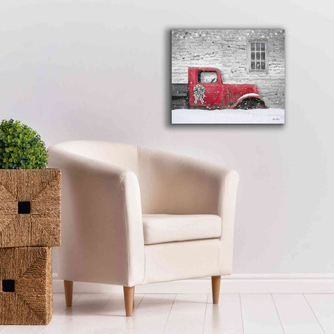 Image of 'Christmas Truck with Plaid Bow' by Lori Deiter, Canvas Wall Art,24 x 20