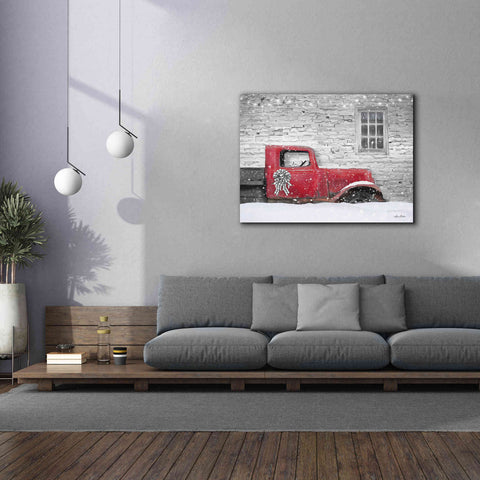 Image of 'Christmas Truck with Plaid Bow' by Lori Deiter, Canvas Wall Art,54 x 40