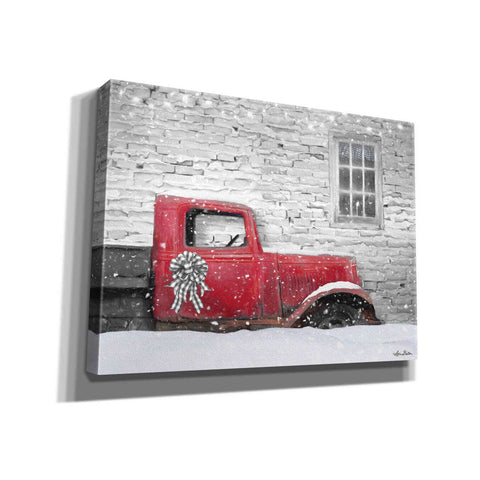 Image of 'Christmas Truck with Plaid Bow' by Lori Deiter, Canvas Wall Art