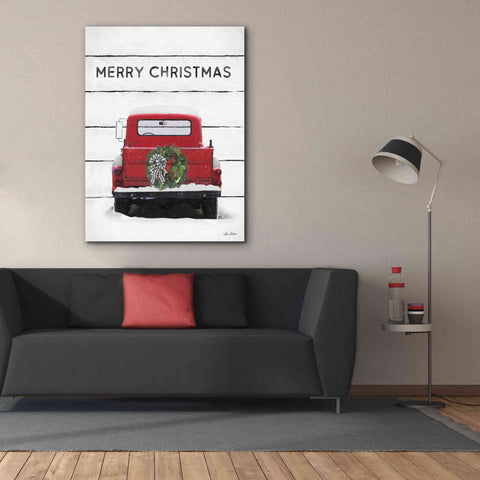 Image of 'Christmas Truck on Wood' by Lori Deiter, Canvas Wall Art,40 x 54