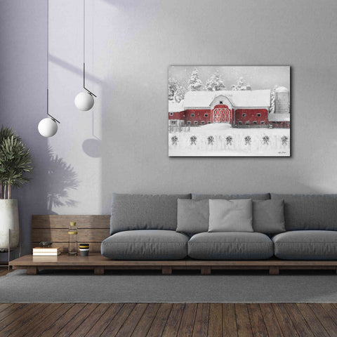 Image of 'Barn with Fence and Bows' by Lori Deiter, Canvas Wall Art,54 x 40