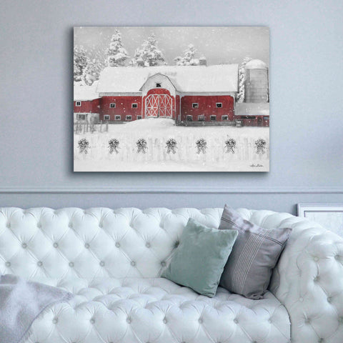 Image of 'Barn with Fence and Bows' by Lori Deiter, Canvas Wall Art,54 x 40