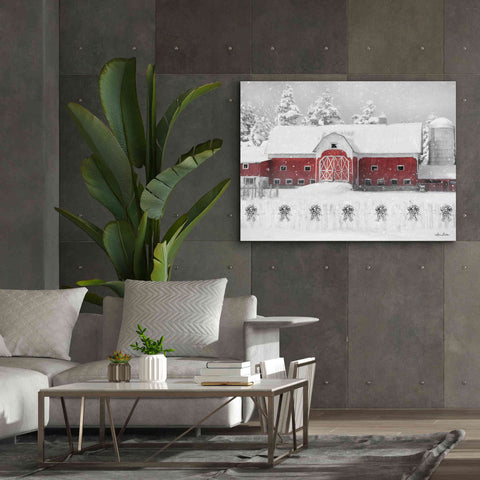 Image of 'Barn with Fence and Bows' by Lori Deiter, Canvas Wall Art,54 x 40