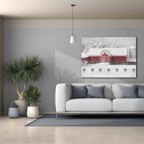 Image of 'Barn with Fence and Bows' by Lori Deiter, Canvas Wall Art,54 x 40