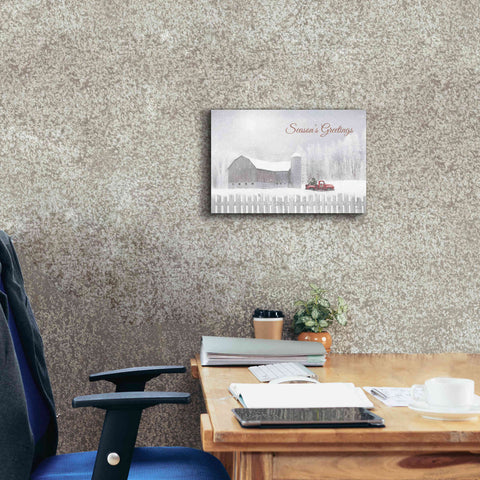 Image of 'Season's Greetings with Truck' by Lori Deiter, Canvas Wall Art,18 x 12