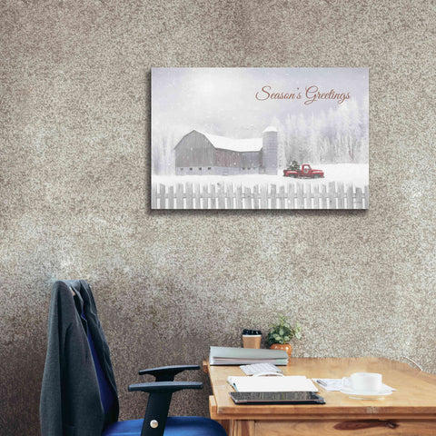Image of 'Season's Greetings with Truck' by Lori Deiter, Canvas Wall Art,40 x 26