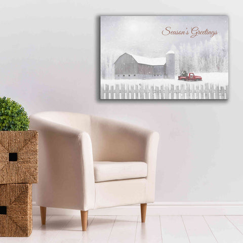 Image of 'Season's Greetings with Truck' by Lori Deiter, Canvas Wall Art,40 x 26