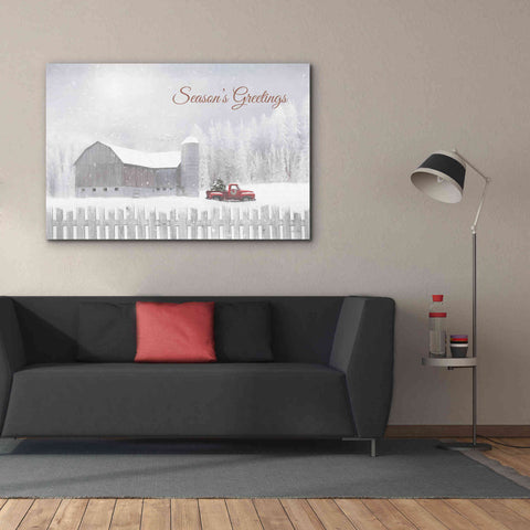 Image of 'Season's Greetings with Truck' by Lori Deiter, Canvas Wall Art,60 x 40