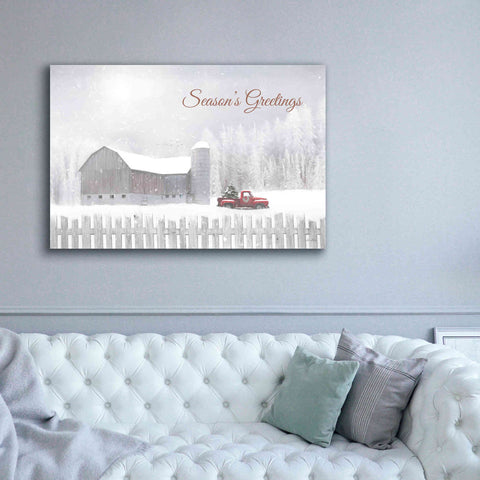 Image of 'Season's Greetings with Truck' by Lori Deiter, Canvas Wall Art,60 x 40