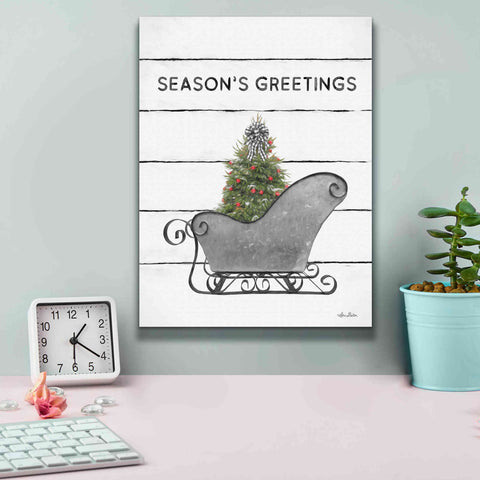 Image of 'Christmas Sled with Tree' by Lori Deiter, Canvas Wall Art,12 x 16