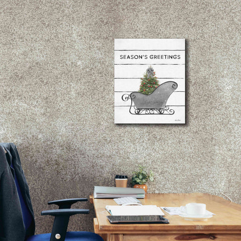 Image of 'Christmas Sled with Tree' by Lori Deiter, Canvas Wall Art,20 x 24