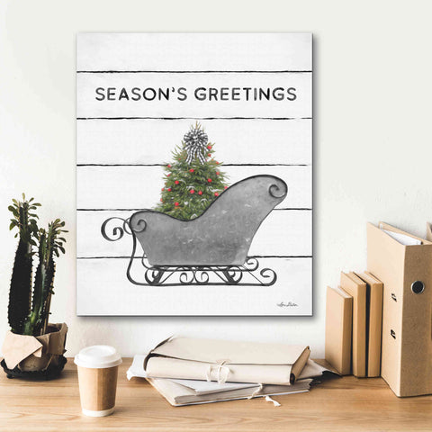 Image of 'Christmas Sled with Tree' by Lori Deiter, Canvas Wall Art,20 x 24