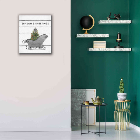 Image of 'Christmas Sled with Tree' by Lori Deiter, Canvas Wall Art,20 x 24