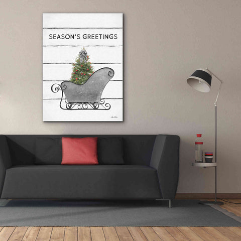 Image of 'Christmas Sled with Tree' by Lori Deiter, Canvas Wall Art,40 x 54