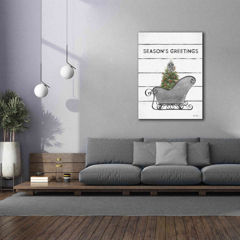 Image of 'Christmas Sled with Tree' by Lori Deiter, Canvas Wall Art,40 x 54