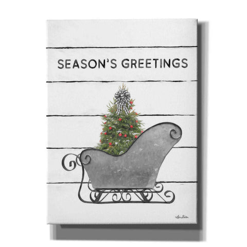 Image of 'Christmas Sled with Tree' by Lori Deiter, Canvas Wall Art