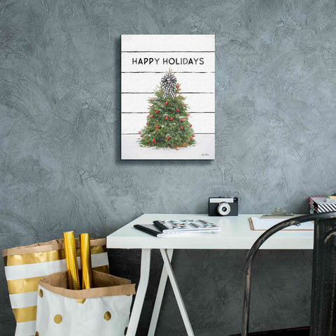 Image of 'Christmas Tree on Wood' by Lori Deiter, Canvas Wall Art,12 x 16