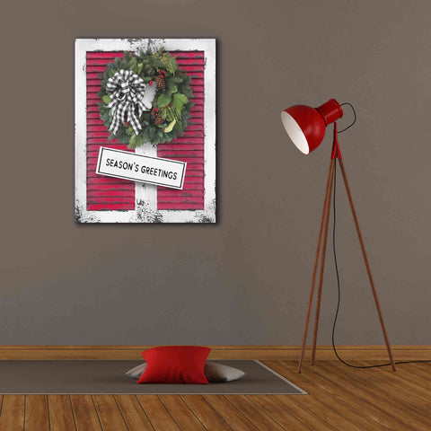 Image of 'Christmas Shutters with Wreath I' by Lori Deiter, Canvas Wall Art,26 x 34