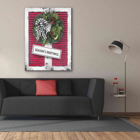 Image of 'Christmas Shutters with Wreath I' by Lori Deiter, Canvas Wall Art,40 x 54