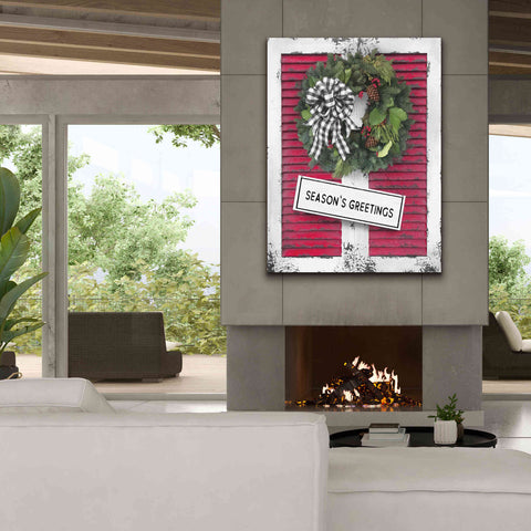 Image of 'Christmas Shutters with Wreath I' by Lori Deiter, Canvas Wall Art,40 x 54