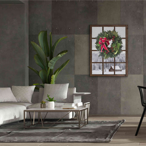 Image of 'Teton Christmas Window' by Lori Deiter, Canvas Wall Art,40 x 54