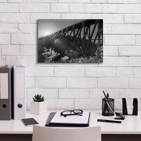 Image of 'Sunrise at Letchworth Black & White' by Lori Deiter, Canvas Wall Art,18 x 12