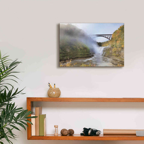 Image of 'Letchworth Upper Falls' by Lori Deiter, Canvas Wall Art,18 x 12