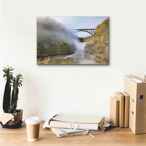 Image of 'Letchworth Upper Falls' by Lori Deiter, Canvas Wall Art,18 x 12