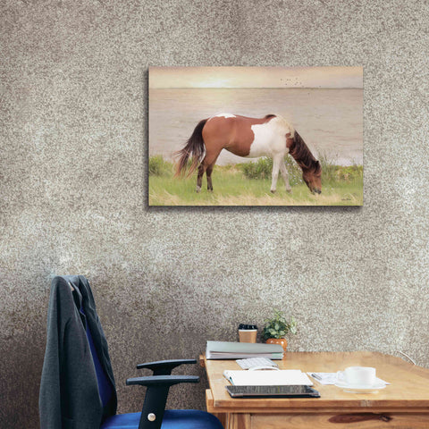 Image of 'Grazing on Assateague Island' by Lori Deiter, Canvas Wall Art,40 x 26