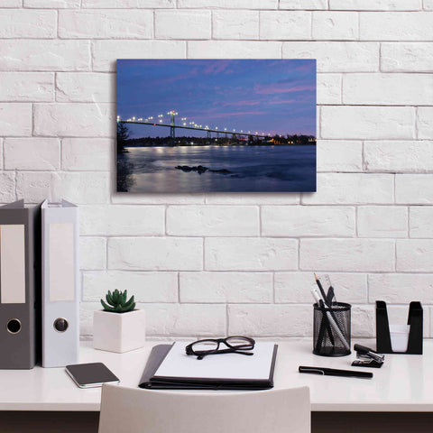 Image of 'Bridge at Night' by Lori Deiter, Canvas Wall Art,18 x 12