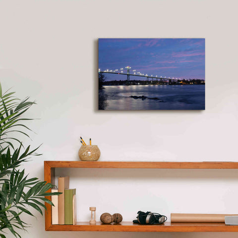 Image of 'Bridge at Night' by Lori Deiter, Canvas Wall Art,18 x 12