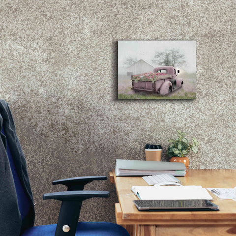 Image of 'Pink Flower Truck' by Lori Deiter, Canvas Wall Art,16 x 12