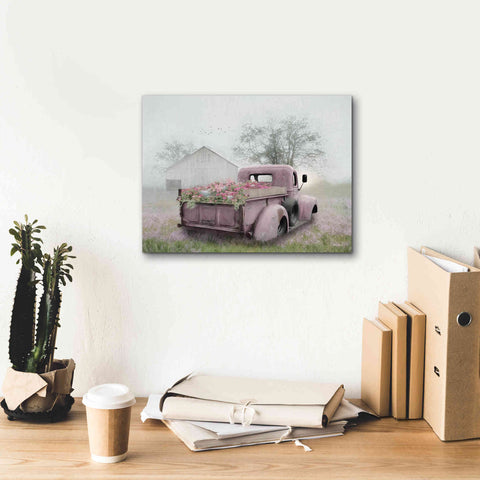 Image of 'Pink Flower Truck' by Lori Deiter, Canvas Wall Art,16 x 12