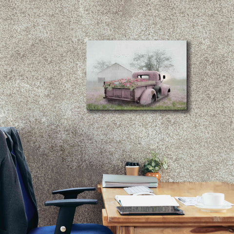 Image of 'Pink Flower Truck' by Lori Deiter, Canvas Wall Art,24 x 20
