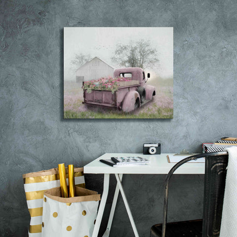 Image of 'Pink Flower Truck' by Lori Deiter, Canvas Wall Art,24 x 20